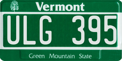 VT license plate ULG395