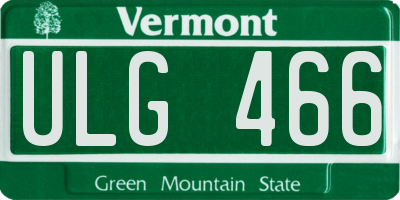 VT license plate ULG466