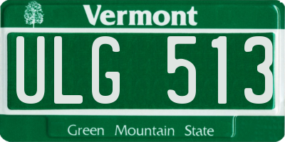 VT license plate ULG513