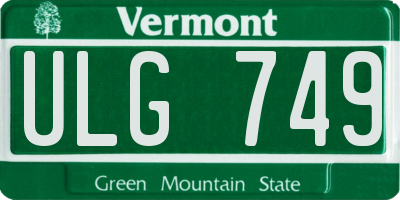VT license plate ULG749