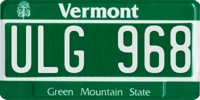 VT license plate ULG968