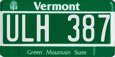 VT license plate ULH387