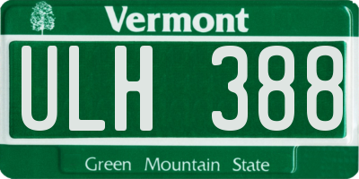 VT license plate ULH388