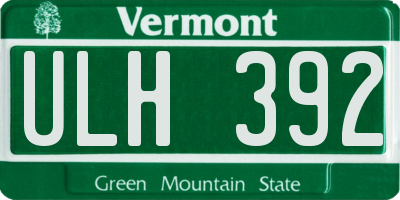 VT license plate ULH392