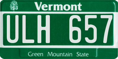 VT license plate ULH657