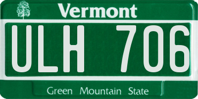 VT license plate ULH706