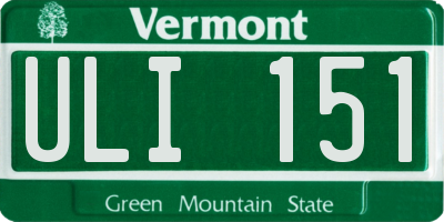 VT license plate ULI151