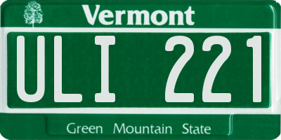 VT license plate ULI221