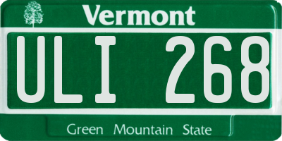 VT license plate ULI268