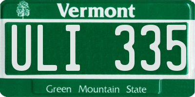 VT license plate ULI335