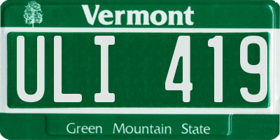 VT license plate ULI419