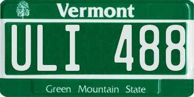 VT license plate ULI488