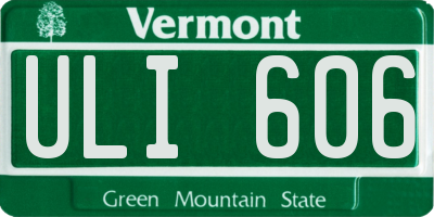 VT license plate ULI606
