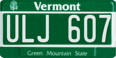 VT license plate ULJ607