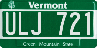 VT license plate ULJ721