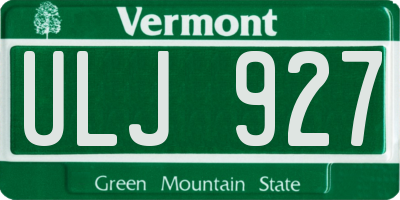 VT license plate ULJ927