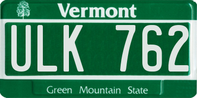 VT license plate ULK762