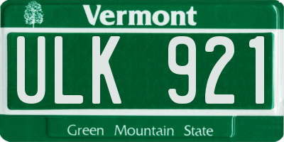 VT license plate ULK921