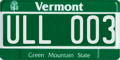 VT license plate ULL003
