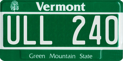 VT license plate ULL240