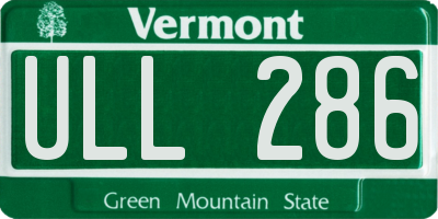 VT license plate ULL286