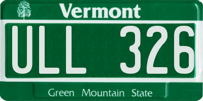 VT license plate ULL326