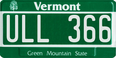 VT license plate ULL366