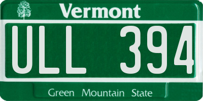 VT license plate ULL394