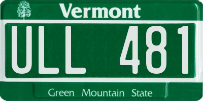 VT license plate ULL481