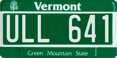 VT license plate ULL641