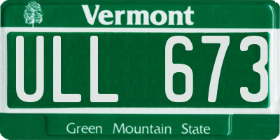 VT license plate ULL673