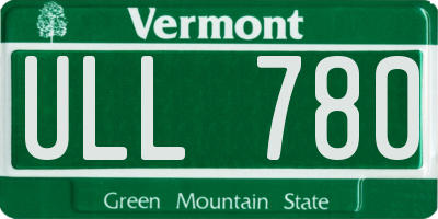 VT license plate ULL780