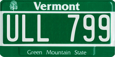 VT license plate ULL799