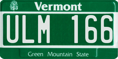 VT license plate ULM166