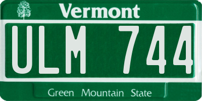 VT license plate ULM744