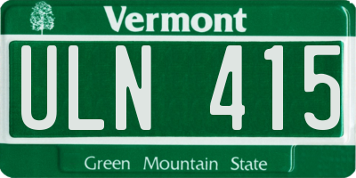 VT license plate ULN415