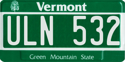 VT license plate ULN532