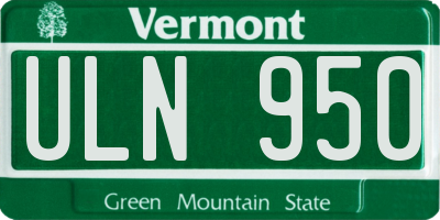 VT license plate ULN950