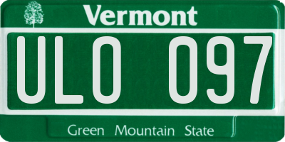 VT license plate ULO097