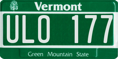 VT license plate ULO177