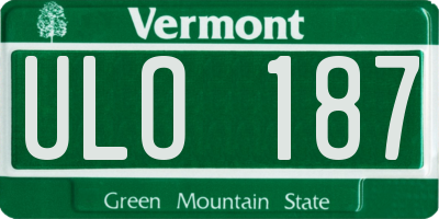 VT license plate ULO187