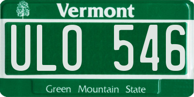 VT license plate ULO546