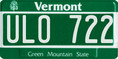 VT license plate ULO722