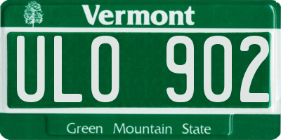 VT license plate ULO902