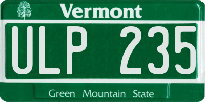 VT license plate ULP235