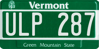 VT license plate ULP287