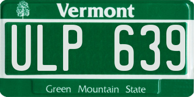 VT license plate ULP639