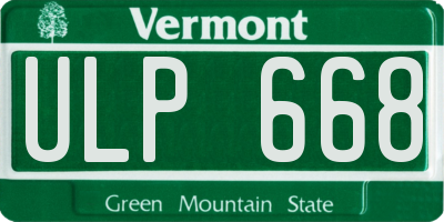 VT license plate ULP668