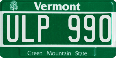 VT license plate ULP990