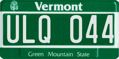 VT license plate ULQ044